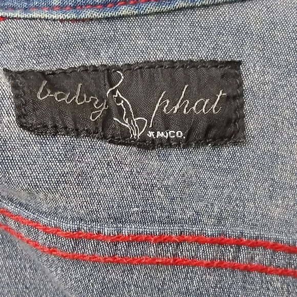 Baby Phat Y2K Stretch Jean Jacket Blue Size Medium - Picture 6 of 10